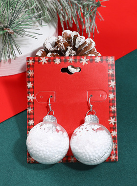 雪耳环 Christmas ball Tree Snowflake Jewelry Female Earrings