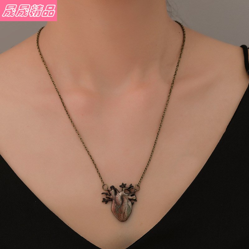 Simple Retro Tree Root Elk Necklace Girls Clavicle Chain颈链 - 图0