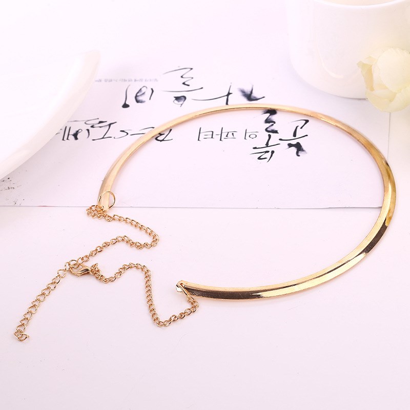 Female Metal Thin Necklaces Clavicle Chains Sweater choker - 图0