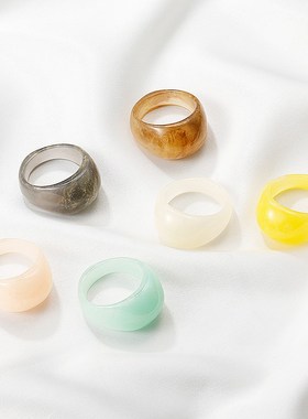 气质2022新品透明树脂戒指ins女