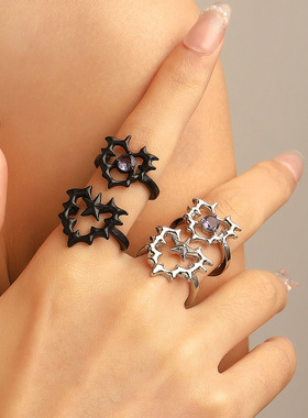 thorn love rings personality Zircon open index finger ring