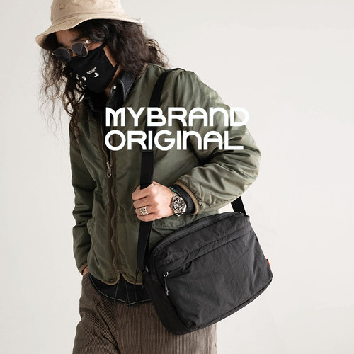 MYBRANDORIGINAL 时尚男士斜挎包多口袋14寸笔电通勤包6L MK010 - 图0