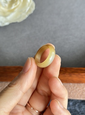 天然正宗新疆和田玉且末金山矿糖白玉戒圈玉石戒指项链玉坠指环