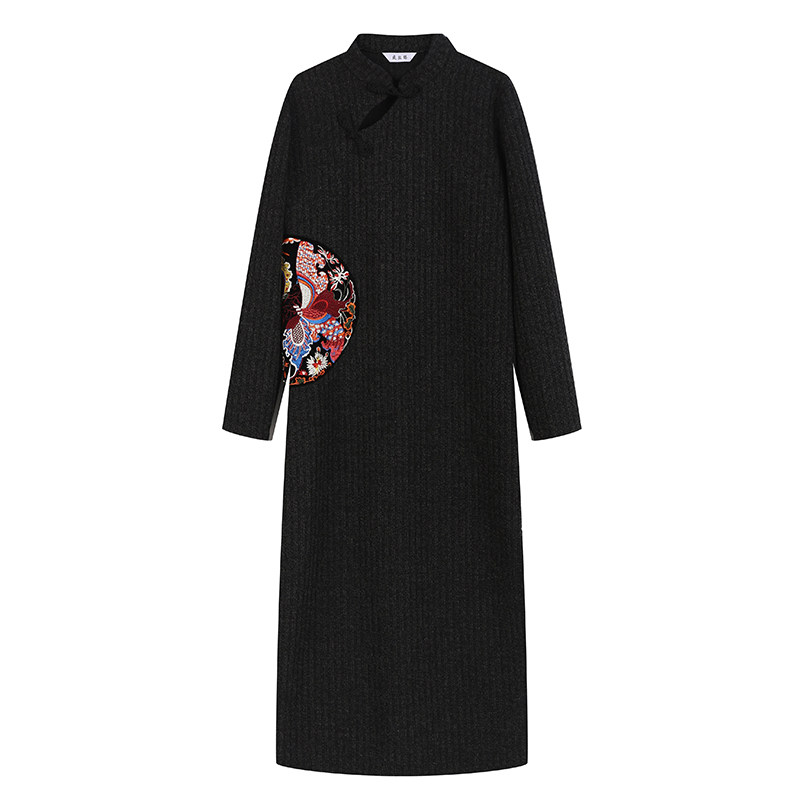 复古中国风春秋改良版旗袍2025新款长袖年轻款气质新中式连衣裙 - 图3