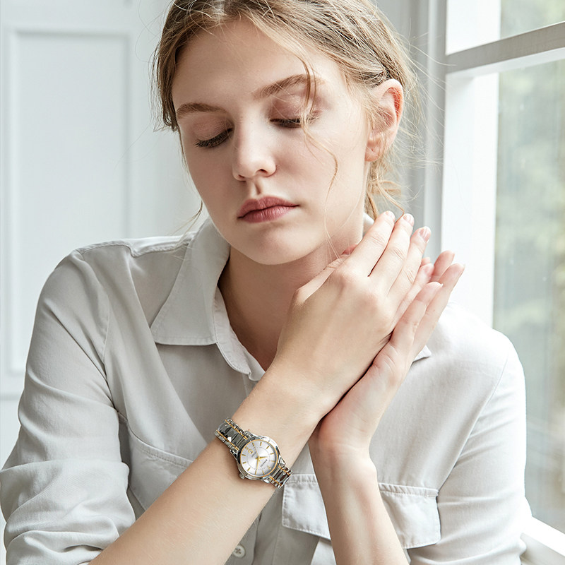 罗西尼手表男正品钨钢商务石英表防水日历潮流石英女士腕表519889