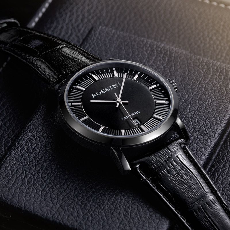 罗西尼手表男启迪系列男士皮带休闲学生简约时尚防水石英男表5613
