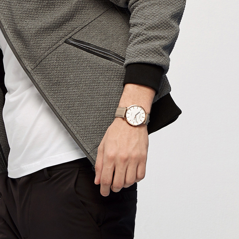 罗西尼手表男正品时尚简约潮流防水石英表皮带男表男士腕表518825