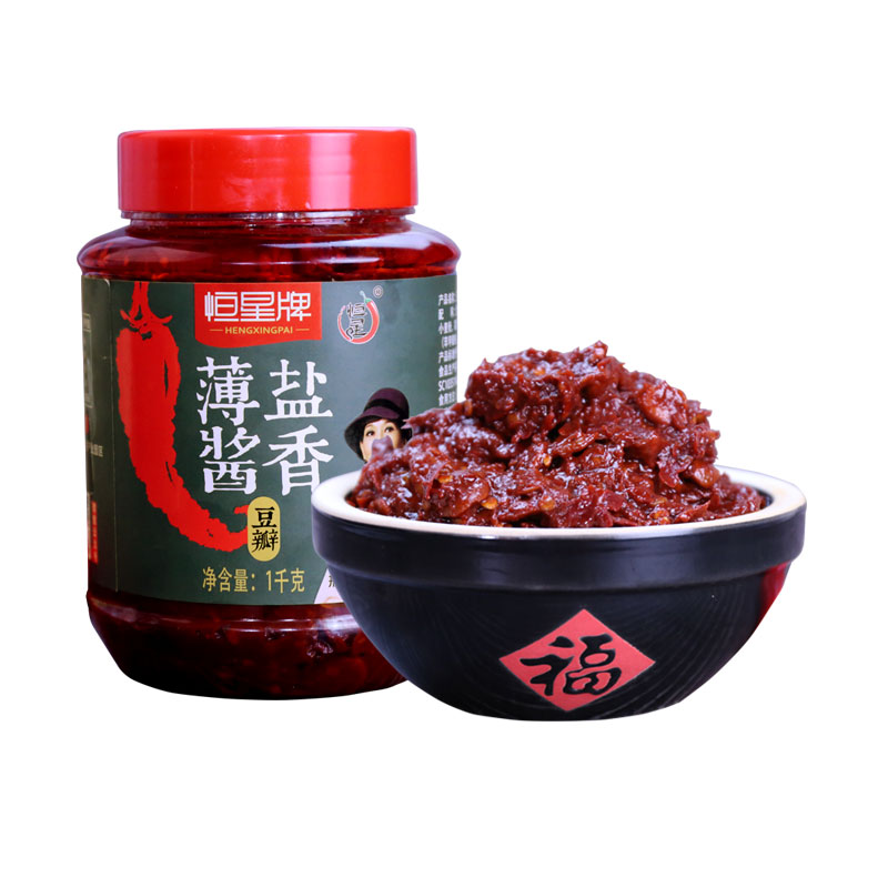恒星牌 薄盐豆瓣四川特产辣酱辣椒酱正宗红油豆瓣酱调料1000g*1瓶