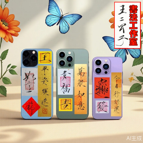 瘦金体书法小楷纸条字手写定制机壳背贴平安顺遂喜乐天官赐福慎独 - 图3