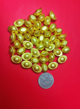 小金元宝摆件财神供奉用品实心大小号仿真元宝家居招财聚财装饰品