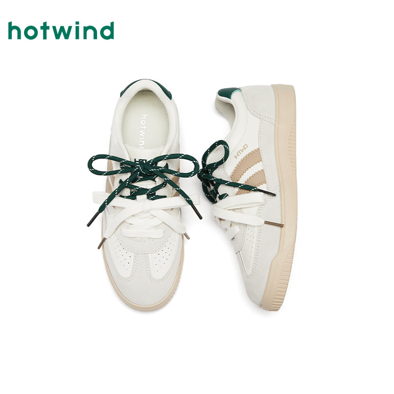 热风平底德训鞋女鞋2025年春季新款女士芭蕾风休闲鞋子运动板鞋,淘宝优惠券,粉丝福利购,淘宝优惠卷