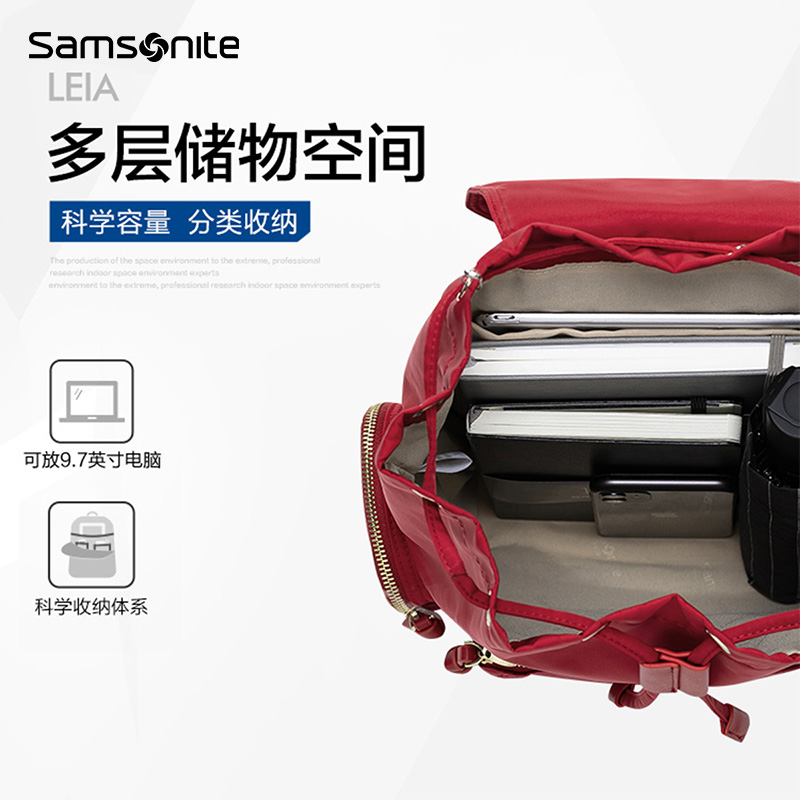 Samsonite新秀丽双肩包女新款书包时尚通勤背包休闲商务旅行包TQ4-图2