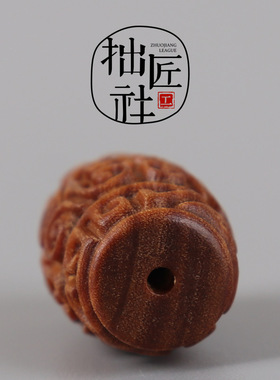 复古老山檀香如意回纹桶珠 文玩diy配珠佛珠念珠手串顶珠腰珠配饰