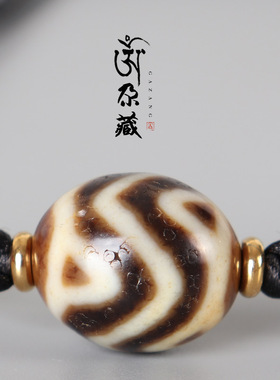 藏传虎牙天珠项链锁骨情侣