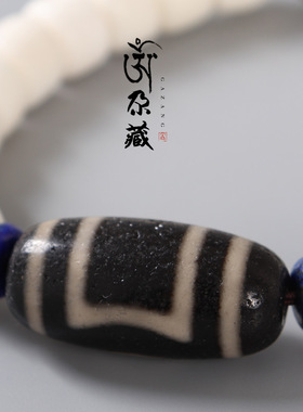 原创手作西藏天地天珠手链 牛骨老型桶珠手串男 民族风饰品