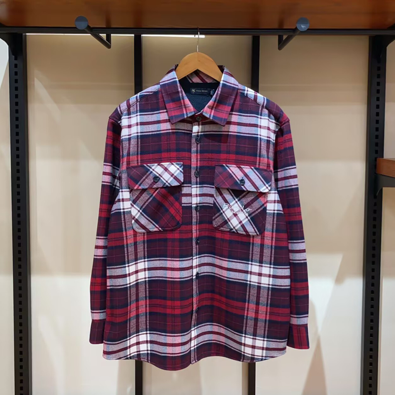 保罗彼得专柜正品男士长袖格子加绒衬衫翻领 时尚百搭HYDC59490 - 图3