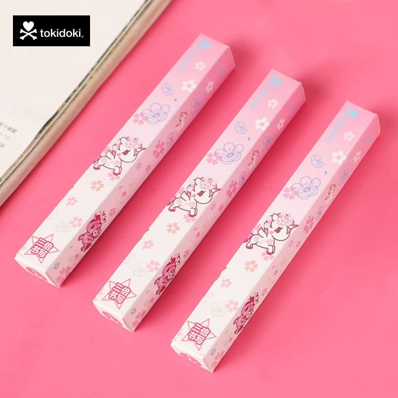 Серия Cherry Blossom TOKIDOKI, большой объём 0.5 мм, игла полная, прессованный углеродистый водный черный фирменный подпись скрытого ящика ручка