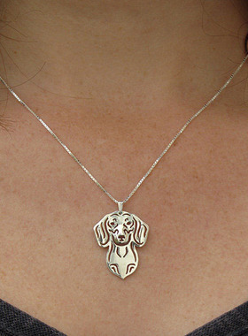 欧美厂家直销金属腊肠狗吊坠项链