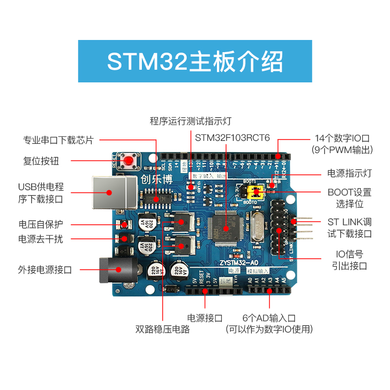 创乐博STM32智能小车机器人套件循迹超声波避障遥控蓝牙创客教育