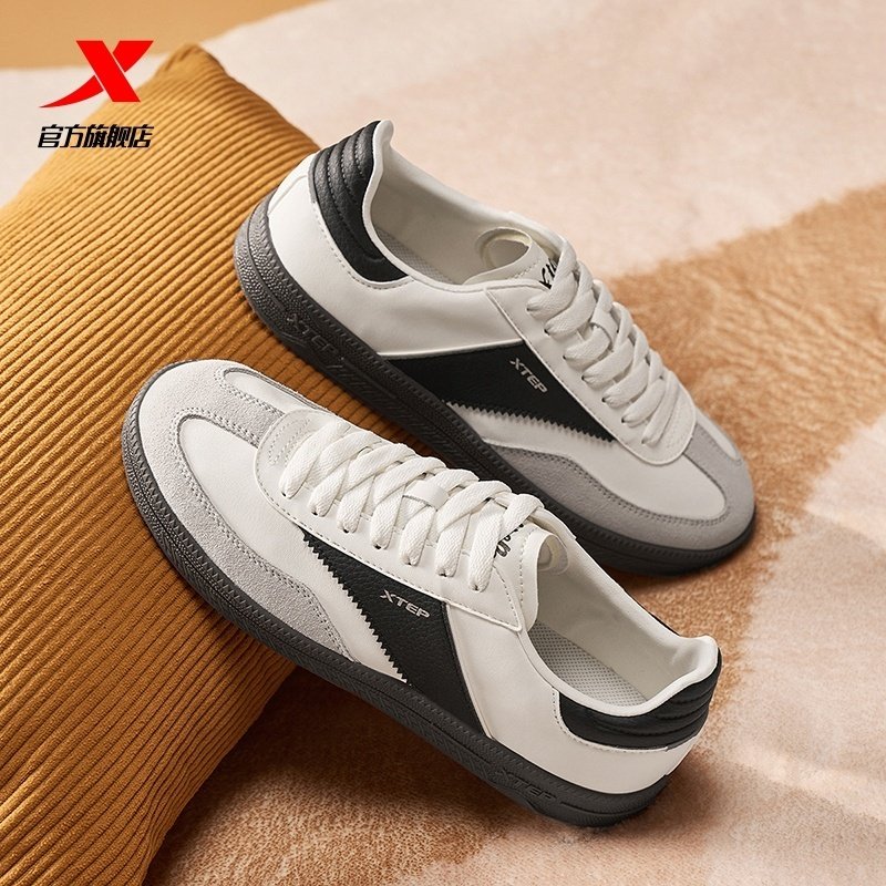 特步德训鞋板鞋女鞋2025春夏复古小白鞋T头鞋休闲鞋平底运动鞋男,淘宝优惠券,粉丝福利购,淘宝优惠卷