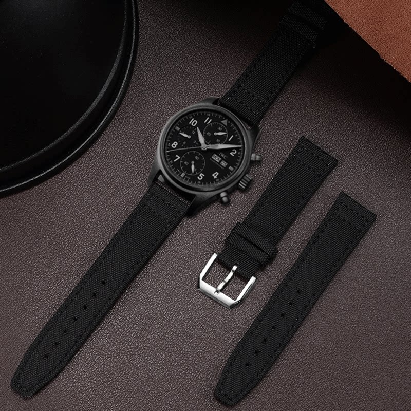 尼龙帆布手表带适配万国飞行员男表 tkn配件