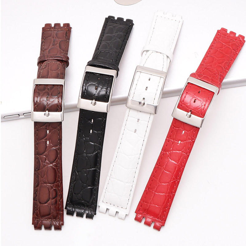 代用斯沃琪带真皮针扣男女手表带 tkn配件