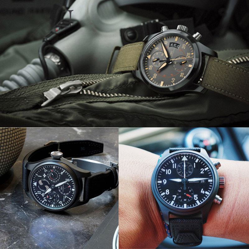 尼龙帆布手表带适配万国飞行员男表 tkn配件