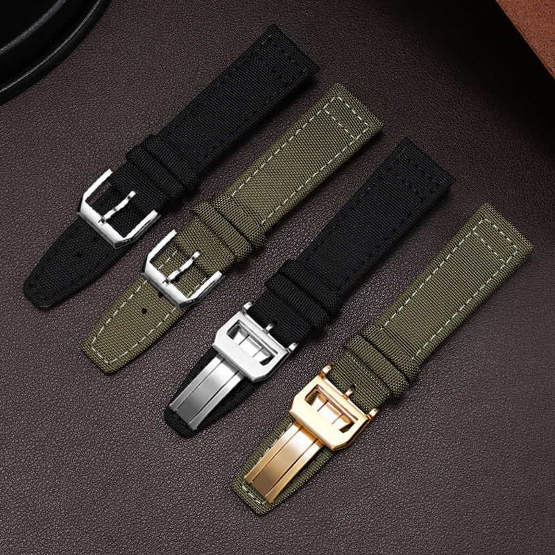 尼龙帆布手表带适配万国飞行员男表 tkn配件