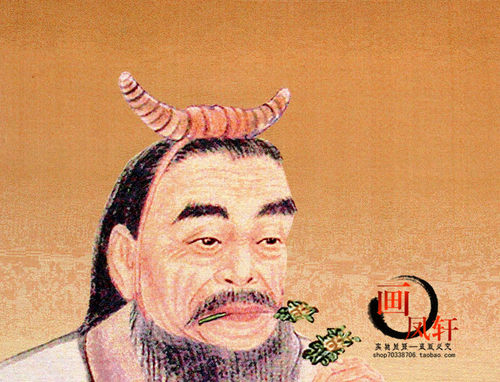 古代名医神农氏尝百草画像苏绣成品卷轴刺绣中堂挂画织锦学医挂图 - 图1