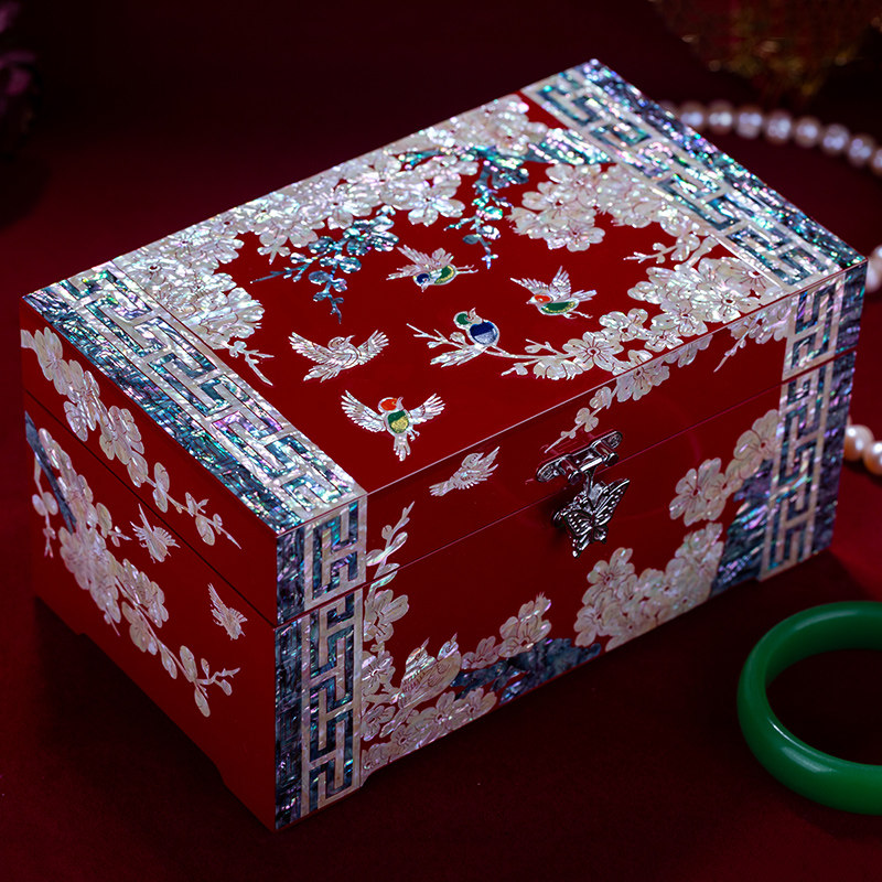 亚美龙螺钿漆器首饰盒公主结婚礼盒 亚美龙首饰盒