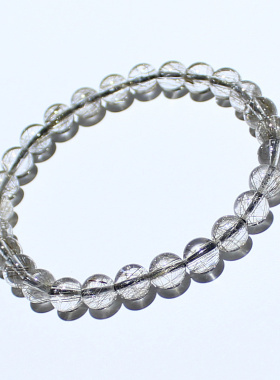 天然银针发晶时尚发粗体透手链串