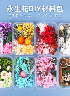 真花diy材料包天然干花永生花