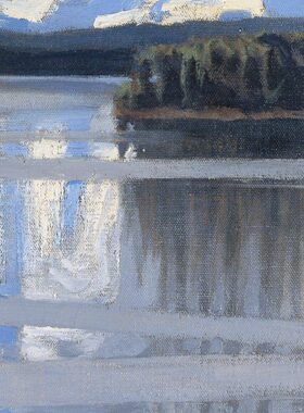 Akseli Gallen-Kallela凯特勒湖Lake Keitele蓝色风景简约装饰画