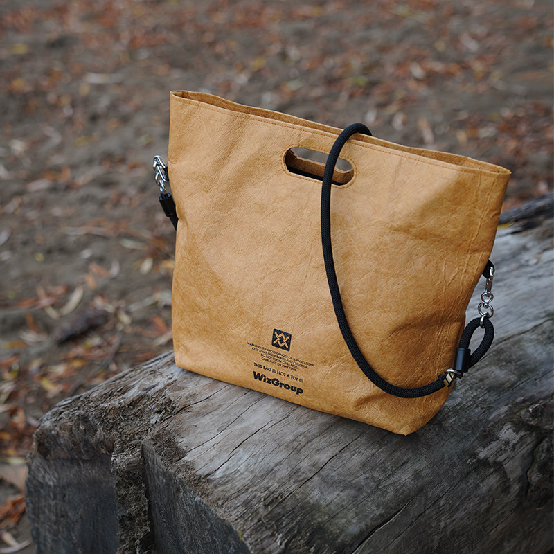 THEWIZBRAND 王栎鑫同款原创复古牛皮纸托特包休闲通勤大容量手提,淘宝优惠券,粉丝福利购,淘宝优惠卷