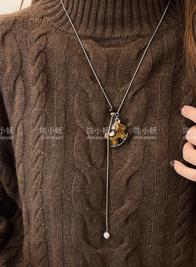 2026本命年小马木质毛衣链女