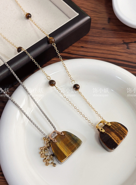 韩系ins风虎眼石葡萄串项链