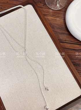 银色圆球吊坠项链女2026新款