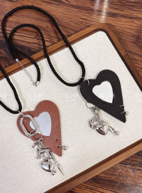 黑色爱心小狗项链女长款