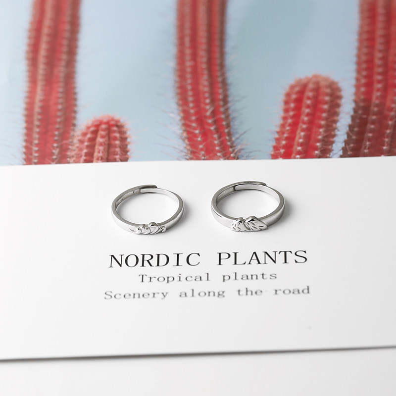 原创山盟海誓一对925银情侣戒指 翼盟饰品戒指/指环