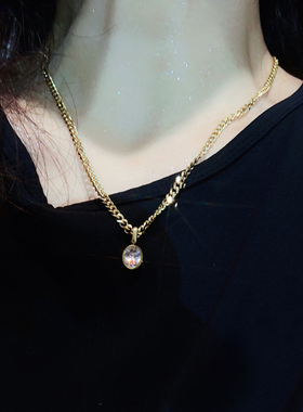 魅芽仙骨钛钢18k气质简约ins项链