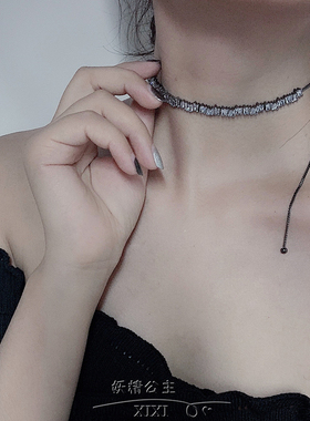 可调节锆石锆石锁骨链女