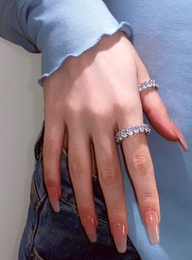 可叠戴高级感网红日韩风心形戒指