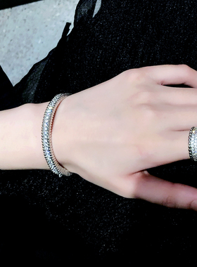 魅芽仙骨气质满钻锆石手环女