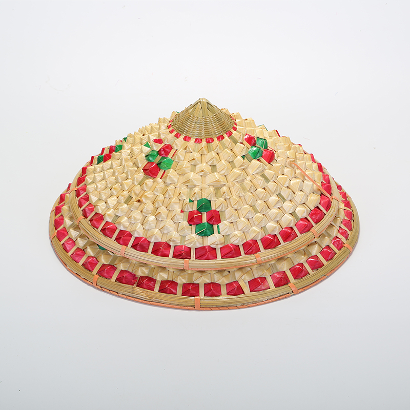 斗笠帽蓑衣斗笠竹编防雨草帽红军斗笠儿童侠客草帽镂空斗笠舞蹈 - 图1