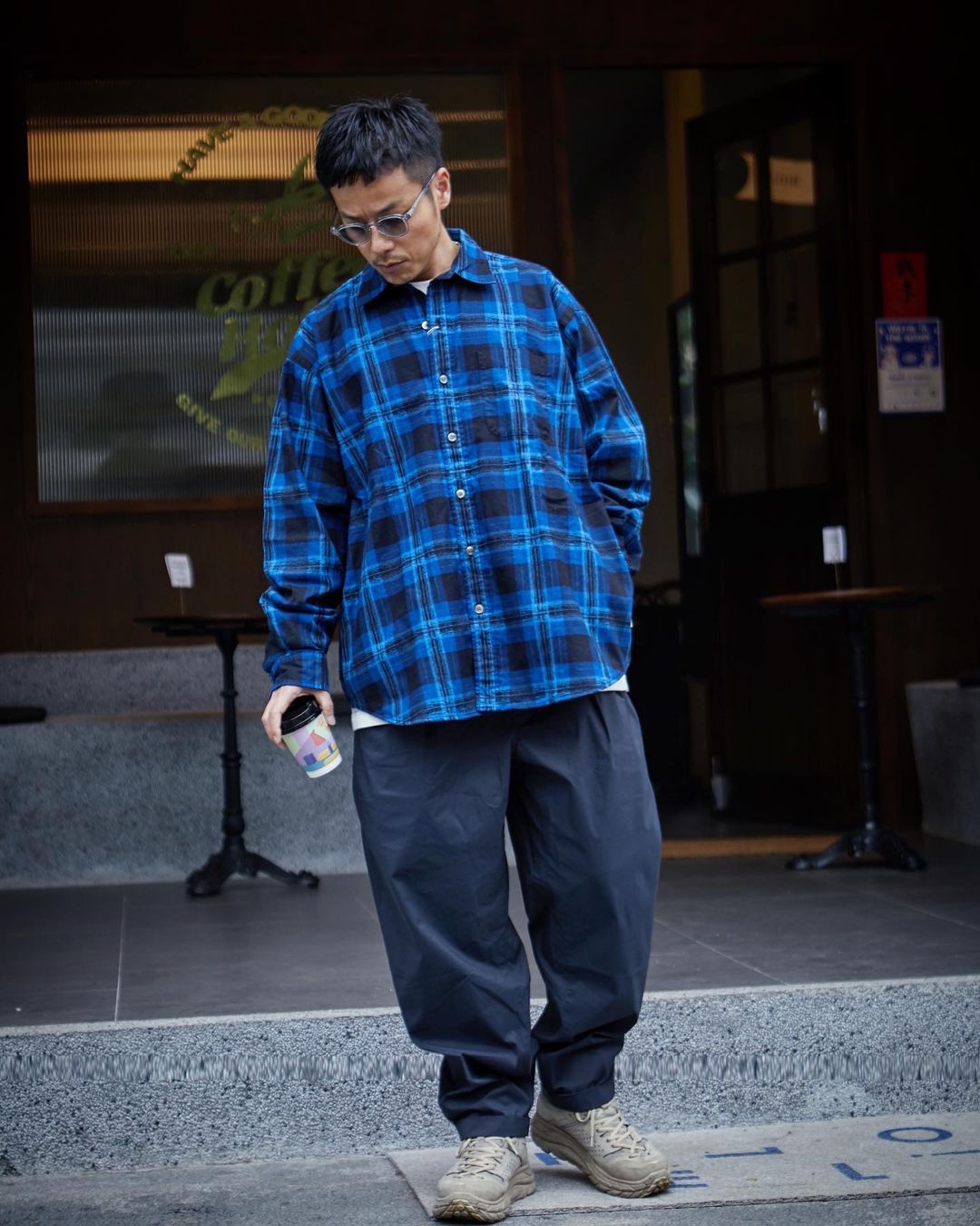 BEAMS SSZ NEIL SHIRT BLUE CHECK M シャツ