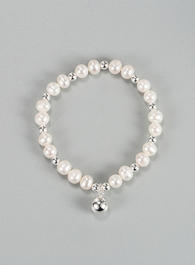 巴洛克天然淡水珍珠手链925纯银小圆球轻奢ins百搭设计手串小红书