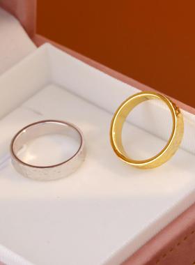 ins风小众关节戒气质百搭情侣18K金指环饰品高级碎碎冰戒指高级感