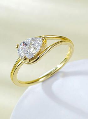 轻奢珠宝新款5*7梨形白钻求订婚