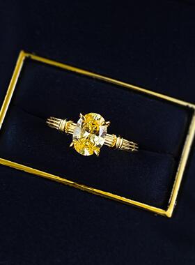 轻奢珠宝S925银镀金色椭圆6*8mm