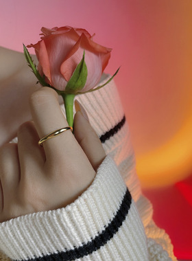 韩版韩国S925纯银戒指ins小众设计感轻奢森系百搭不规则学生指环